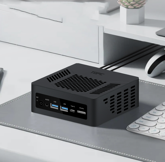 TOPC TR9 미니 PC AMD 라이젠 AI9 HX370 데스크톱 베이본 AI 컴퓨터, WIN11 Home, 0GB, 0GB, 블랙