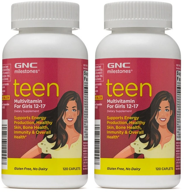 GNC teen Multivitamin For Girls 틴 멀티비타민 여자 청소년 120정 2개 - 쿠팡