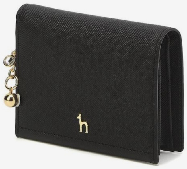 헤지스 퍼피장식 버블참 소가죽 반지갑 HIWA3F916BK