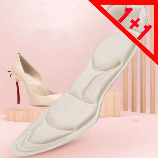 1+1 여성용 3중 충격완화 하이힐 로퍼 플랫슈즈 발보호 구두깔창 2p