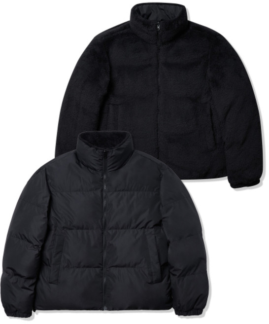 무신사스탠다드 데일리 푸퍼 리버서블 플리스 숏 패딩 재킷 블랙 1682201