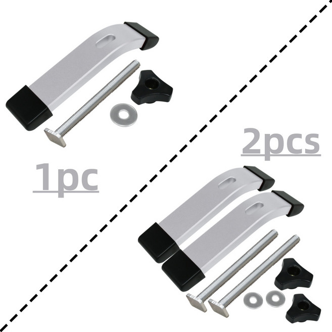 목공 테이블 알루미늄 합금 빠른 작동 홀드 다운 클램프 T 슬라이더 핸들 작업대 자형 슬롯 보조 도구, 02 Silvery, 02 1pc