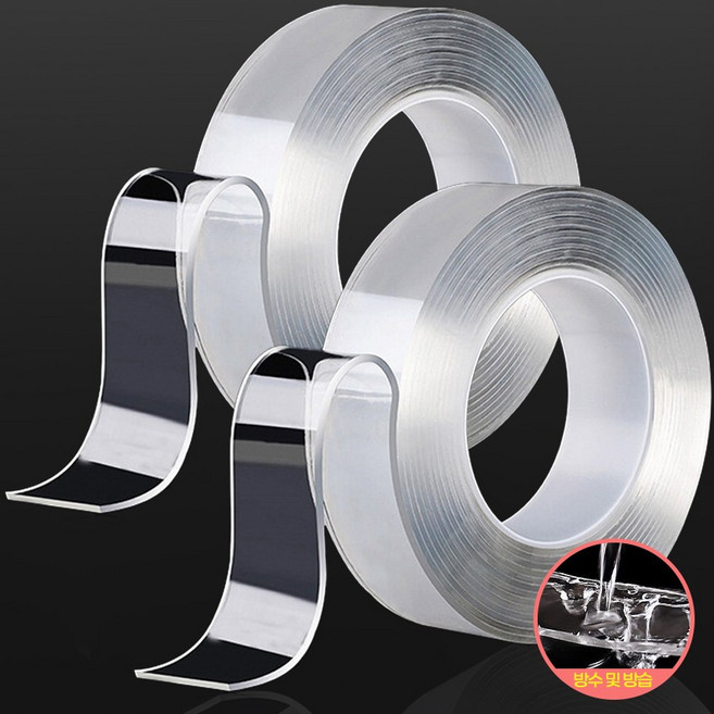 캠베레스트 자국없는 초강력 실리콘 양면테이프 클리어겔 3cm x 3m, 1mm, 2개