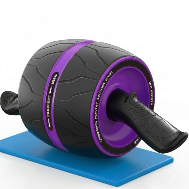 홈트 AB슬라이드 부상방지 오토브레이크 지행건감 자동리바운드 무소음 복근 코어 운동기, 블랙&퍼플, 광폭스틸스프링ab슬라이드