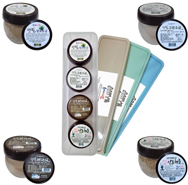 6형제소금밭 맛핌 400g (함초+구운+토판구운+인동해초) 4개세트, 100g