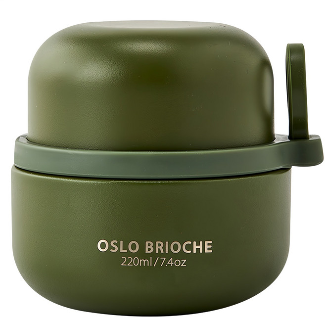 오슬로 브리오슈 푸드자 보온 도시락, 딥그린, 220ml, 1개