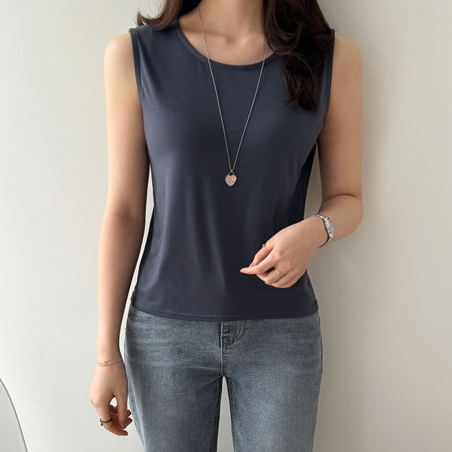 데일리앤 유즈비 국내제작 9컬러 여성 스판 기본 나시 레이어드 이너 민소매 티셔츠