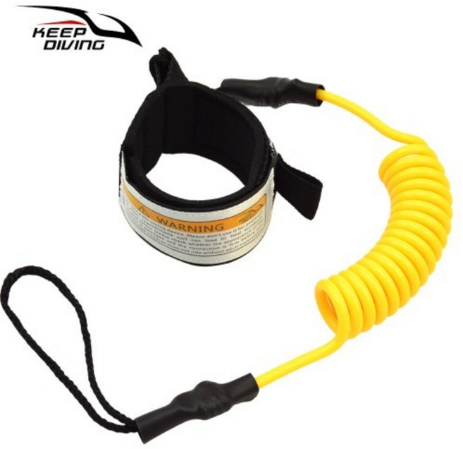 서핑보드 리쉬 패들 서핑 리시 코드 안전로프 수상 스키 보드 경인 로프 JBA, 노란색, JBA32 노란색