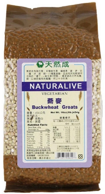 天然成 NATURALIVE 蕎麥 454公克/包 富含膳食纖維 多種料理方式適用, 454g, 1個, 1個裝