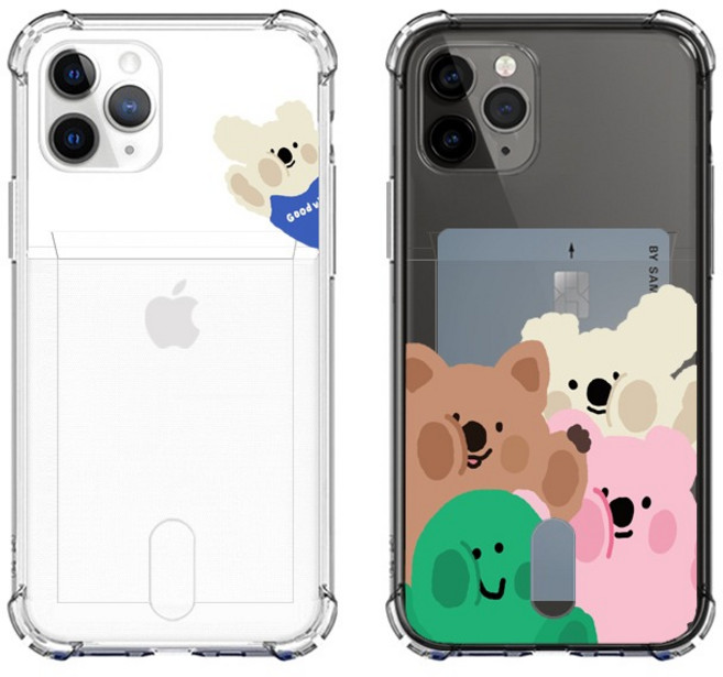 갤럭시S22 시리즈 빼꼼 캐릭터 투명 카드 케이스