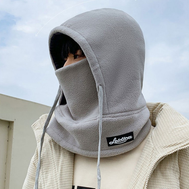 KC인증 완전무장 남녀공용 투톤 방한 후드넥워머 모자 스카프 목도리 바람막이 방한워머