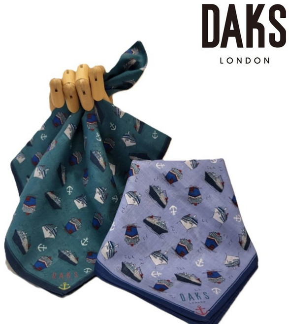 매장 정품 닥스 남여공용 일러스트패턴 나염손수건 면쁘띠스카프 귀부인 만드는 스카프 엄마선물 봄스카프 어버이날선물 패션스카프