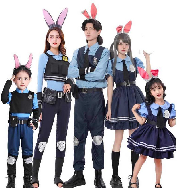 주디 토끼 경찰복 코스프레 의상 주토피아, 1개, 1. 주디 여아 110
