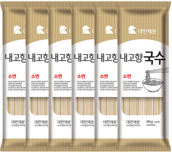 곰표 쫄깃한 소면 내고향국수, 450g, 6개