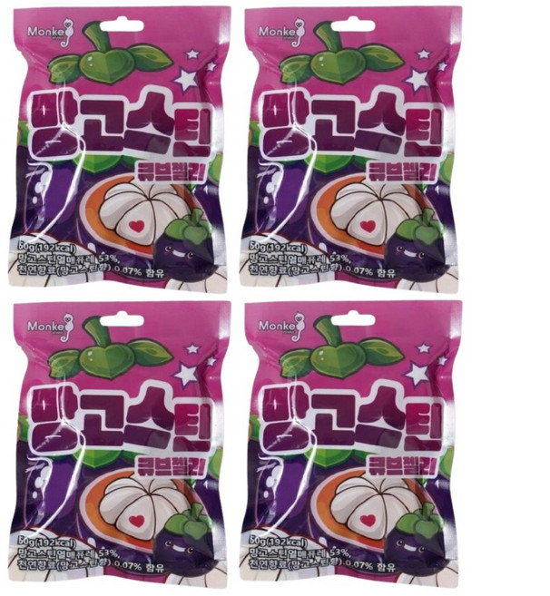 망고스틴 큐브 젤리, 4개, 50g