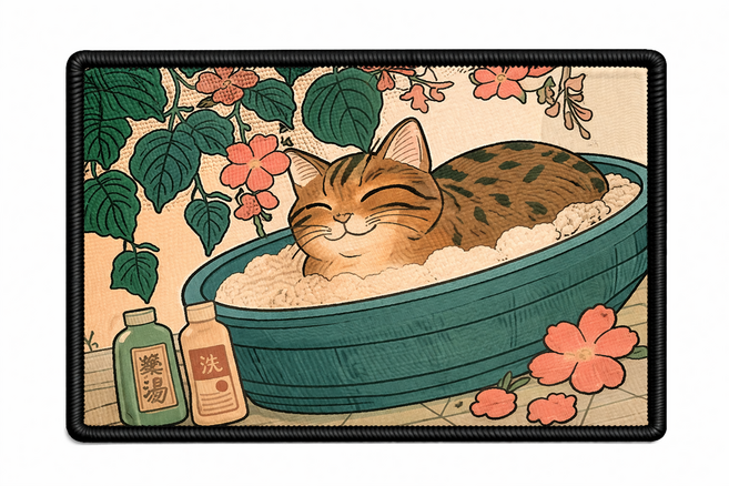 힐링 목욕 고양이 Premium Patch