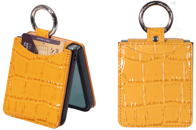 본아띠 폴라리스 소가죽 악어 힌지보호 갤럭시 Z플립7 카드 지갑 핸드폰케이스