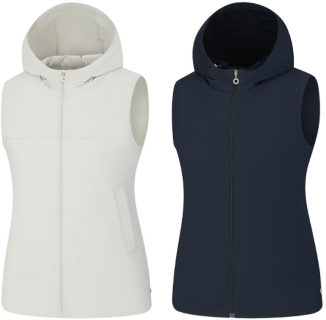 5층 콜핑 여성 시원한 시어서커 소재 경량 후드 일체형 조끼_ 안키오_ KWV7186W _송파점