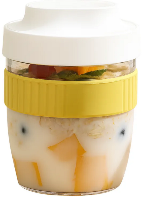 초이세 런치팟 요거트팟 오트밀컵 밀프랩컵 샐러드컵 570ml, 1개, 화이트