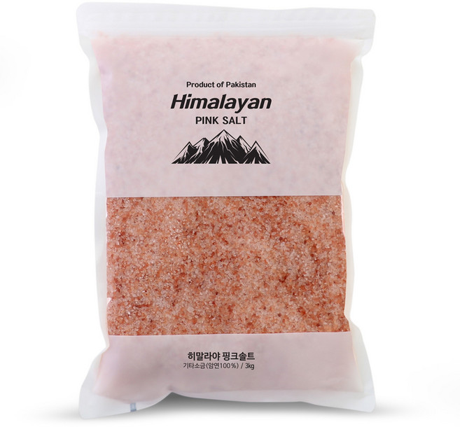 블루오션 히말라야 핑크솔트 (천일염사이즈 중간입자) 중량별 핑크소금 암염 소금 일반굵은소금사이즈, 1개, 3kg