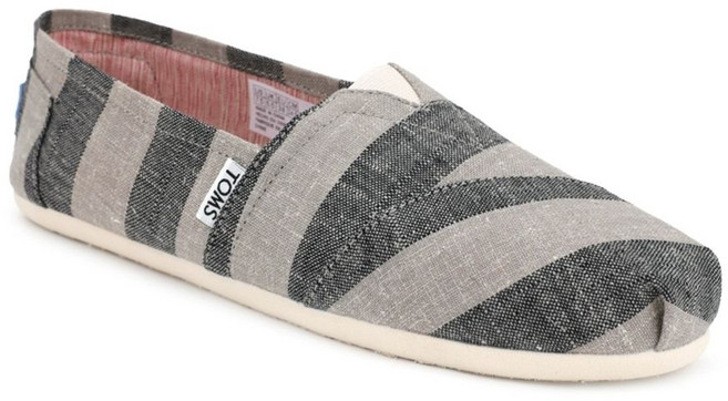 탐스 TOMS 클래식 여성용 내추럴 스트라이프 클래식 멀티컬러 슬립온 탐스 알파가타 슬립온