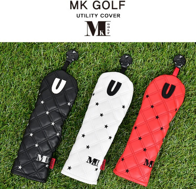 엠케이 유틸리티커버 스타자수 골프클럽 헤드커버, 블랙