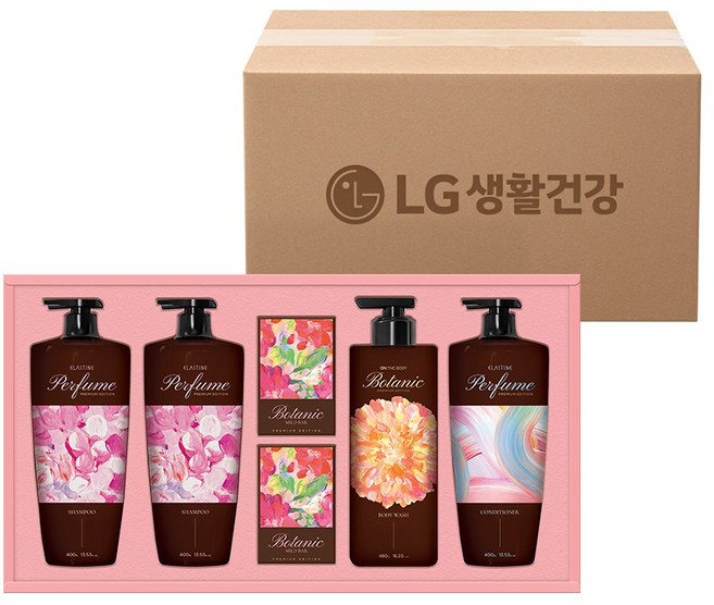 LG설선물세트 샴푸&바디 프리미엄 퍼퓸컬렉션 + 쇼핑백, 7개