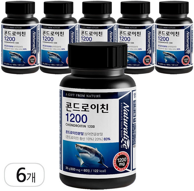 라이즈 프리미엄 콘드로이친 Q 하루한알 콩드로이친 콘드로이치 콘드로이칭 큐 상어연골분말 어골칼슘 보스웰리아 추출분말 백수오 추출분말 성인 남성 여성 어르신 부모님, 60정, 6개