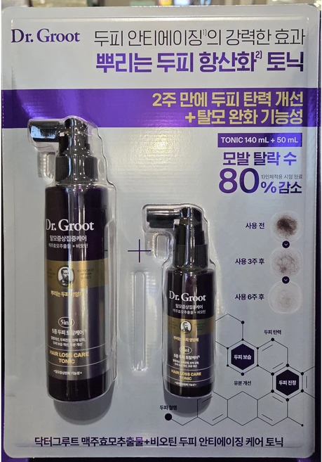 닥터그루트 RX 두피토닉 탈모케어 기능성 190ml 모든두피 맥주효모 히알루론산, 2개, 180ml - 쿠팡