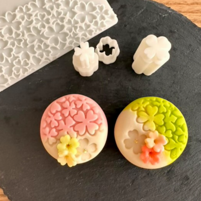 네잎클로버 고명판 수능 화과자 도구 떡도구 모양판, 1개, 3. 양각 네잎클로버