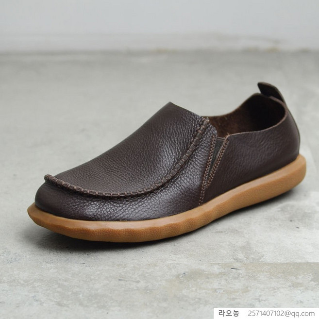 라오농 MELNA 무역남성화 진피캐쥬얼화 남 연면피 통굽펌프스 수제 슬립온 소 힘줄 운전화IDFiidf5677X, 250, 커피+행복한 공장 직영 안심구매weihaizguogu