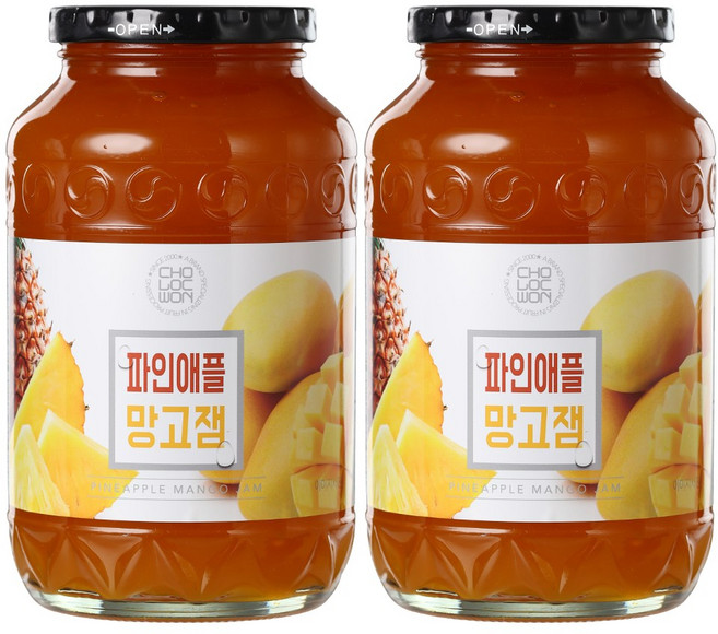 초록원 과일잼3종 1kg+1kg (딸기잼/사과잼/파인애플망고잼), 1세트