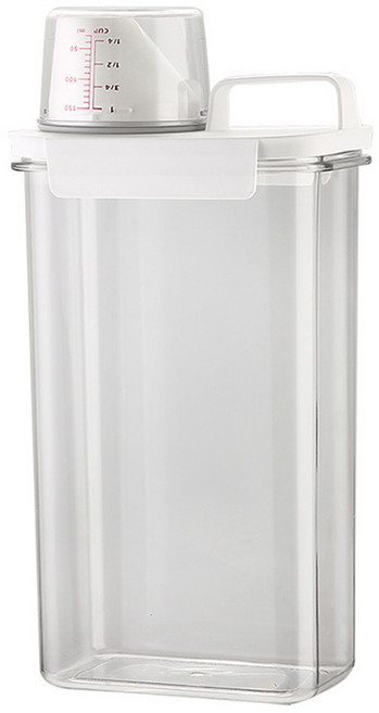 Meitejia 습기 방지 밀폐형 쌀통 2300ml, 1개, 화이트