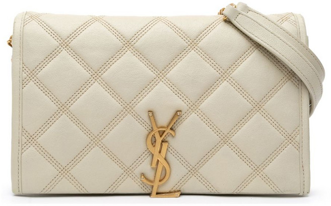 생 로랑 중고 2021 퀼팅 램스킨 다이아몬드 베키 체인 지갑 숄더 백