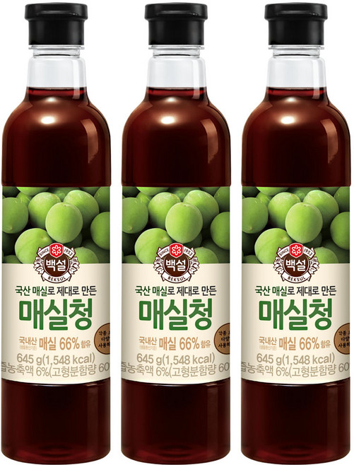 백설 매실청, 1.025kg, 3개