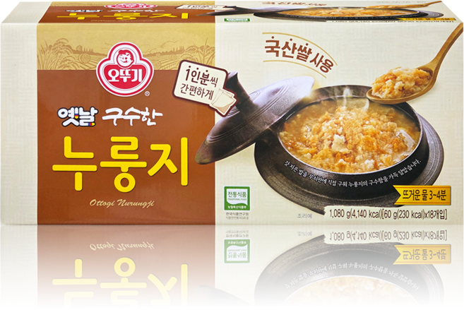 오뚜기 옛날 구수한 누룽지 60g X 18입, 1.08kg, 1개