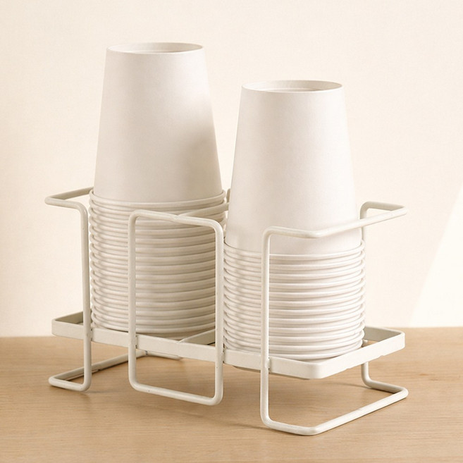 앙플러스 종이컵 디스펜서 홀더 정리대, 1개, 베이지