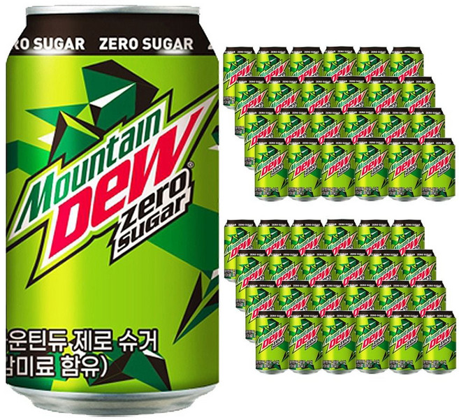 롯데 마운틴듀 제로 355ml 48캔 (24캔 2박스) djl03439Ha, 1ml, 1개