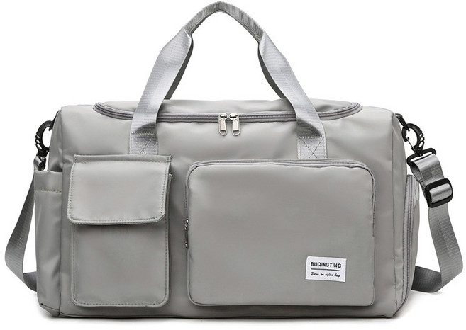 健身包 大容量 旅行包 獨立鞋倉 乾濕分離 瑜伽訓練包 待產包, 灰色, 1個