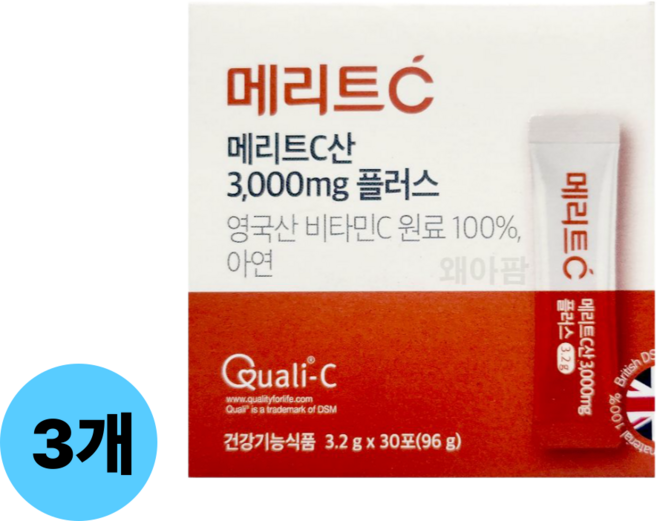 휴온스 메리트C산 3000mg 메가도스 항산화, 30회분, 96g, 3개