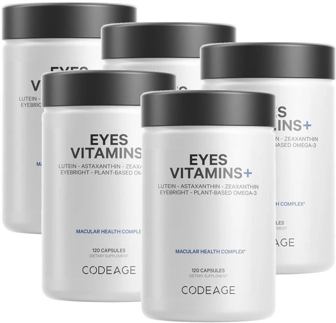 코드에이지 아이 비타민 플러스 루테인 아스타잔틴 제아잔틴 캡슐 Codeage Eyes Vitamin+, 120정, 5개 - 쿠팡
