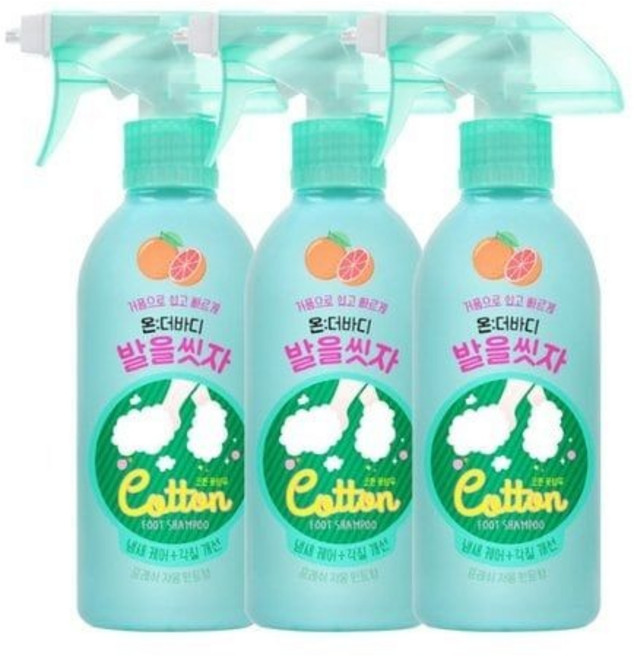 온더바디 발을씻자 코튼풋샴푸 자몽 385ml 3개