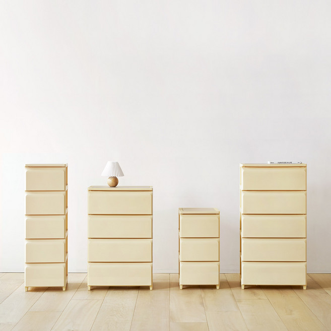룸앤홈 데일리 서랍장 3단/4단/5단(버터), 버터 M, 4단, 1개