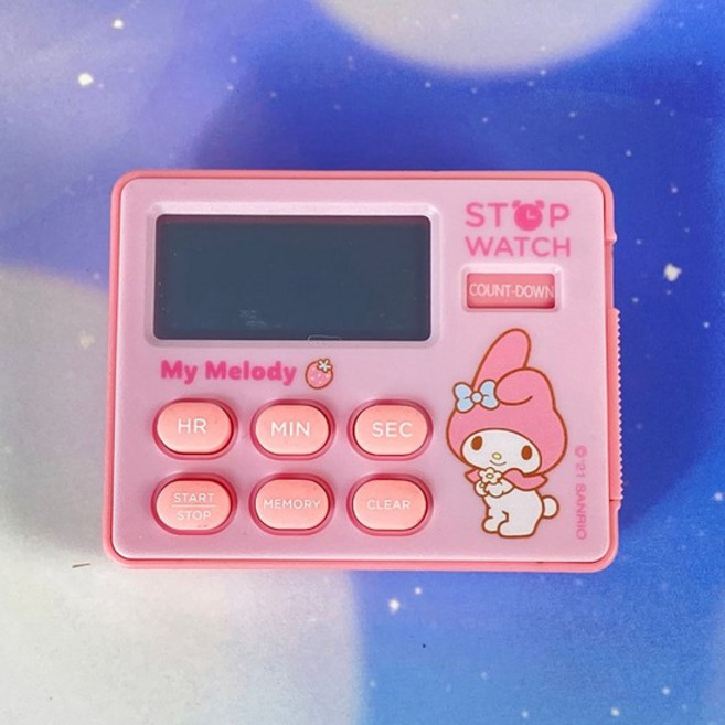 마이멜로디시계 산리오 마이멜로디 쿠로미 스톱워치 무소음시계2types 캐릭터탁상시계, 1 마이멜로디, 1개