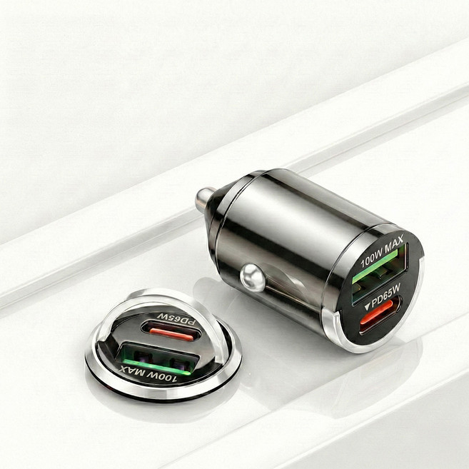 글라우벤 매립형 100W QC4.0+PD3.0 차량용 고속 충전기, 블랙, c-246