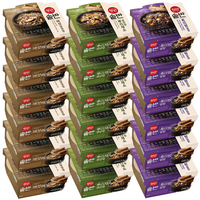 햇반솥반 뿌리채소영양밥X6개+버섯영양밥 X6개+흑미밤찰밥X6개, 6개, 200g