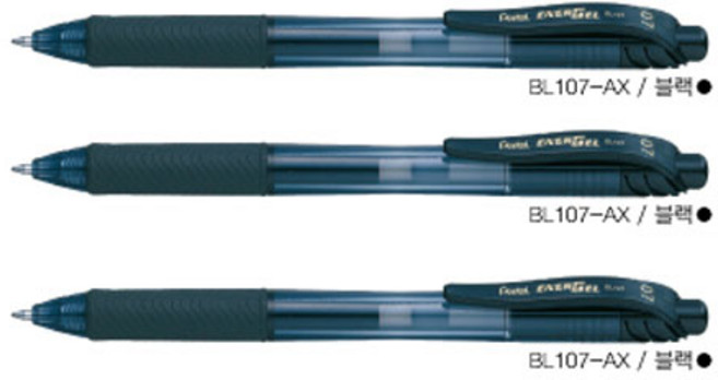 Pentel 에너겔 X 메탈&니들선텍 포인트펜, 메탈팁(0.7mm), 3개, 흑