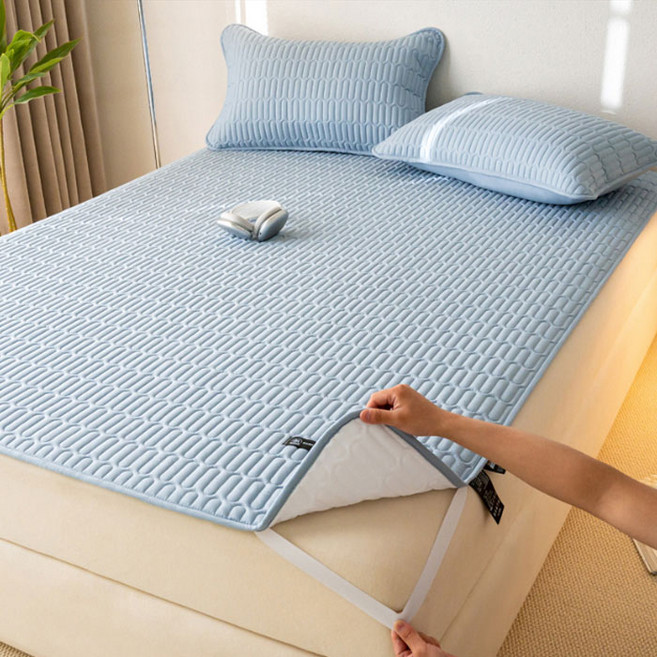 리진 항균 콩섬유 방수패드 퀸 (150X200cm), 블루