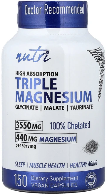 뉴트리 Nutri 트리플 마그네슘 높은 흡수율 베지 캡슐 150정126641원산지:기타, Nutri, 트리플 마그네슘, 높은 흡수율, 베지 캡슐, 1개 - 쿠팡
