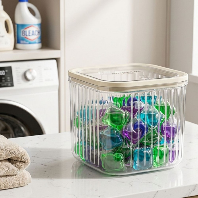 온디즈 원터치 다용도 보관함 간편 개폐 수납함, 투명, 1개